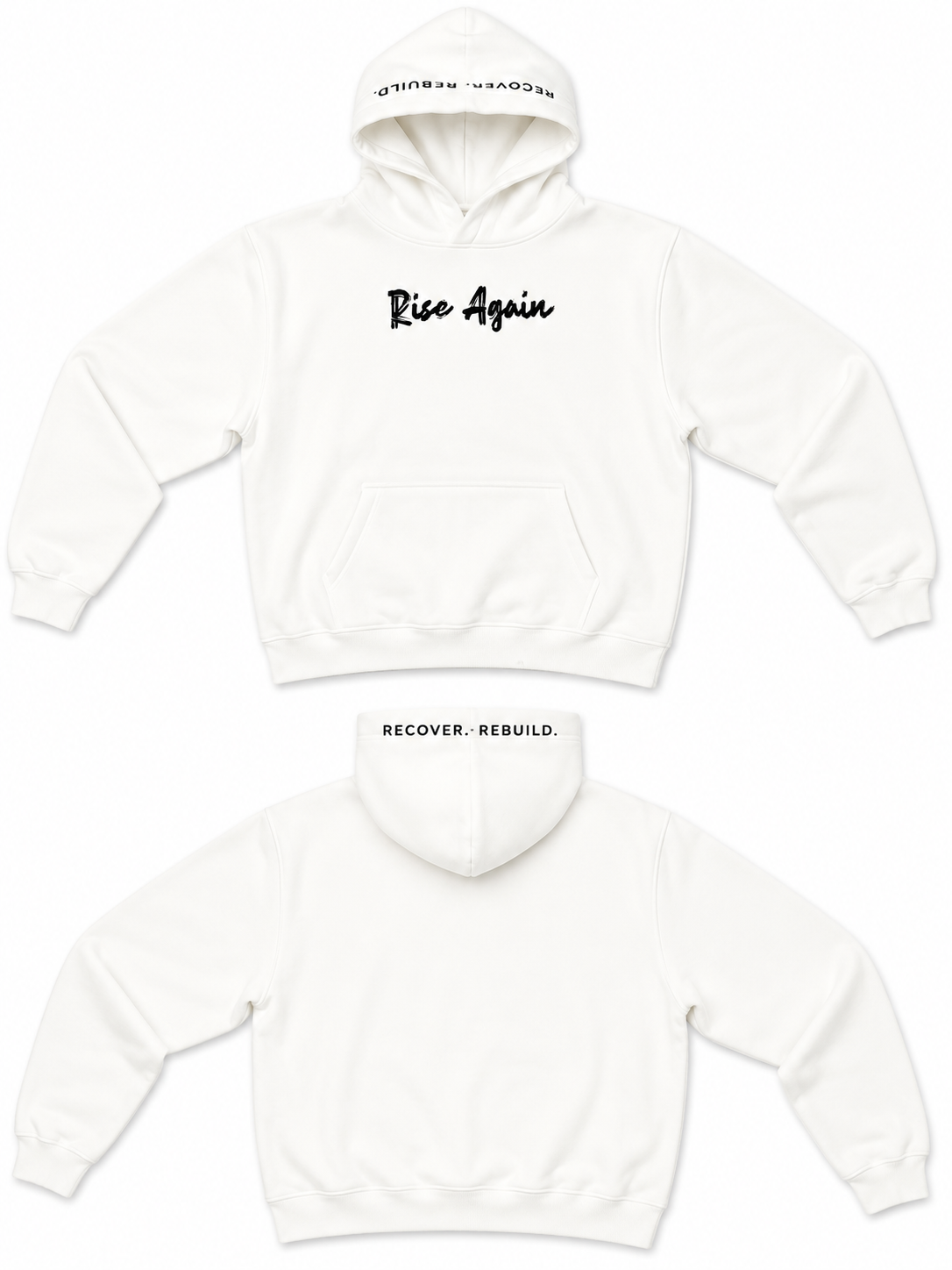 Rise Again Signature Hoodie – Arctic White