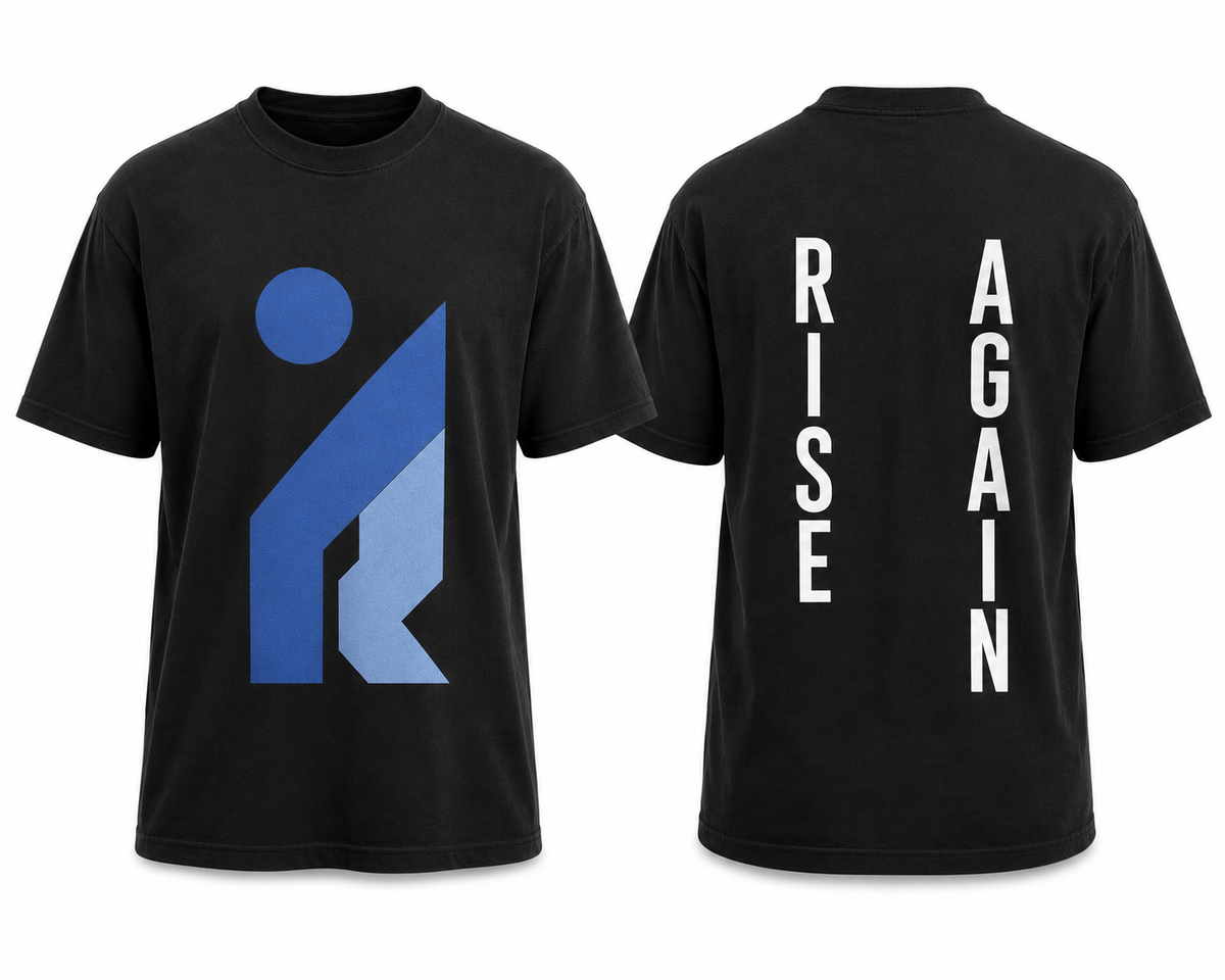 Rise Again Icon Tee – Black | Signature Logo Edition